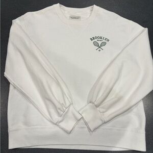 White Abercrombie and fitch tennis Crewneck Sweatshirt